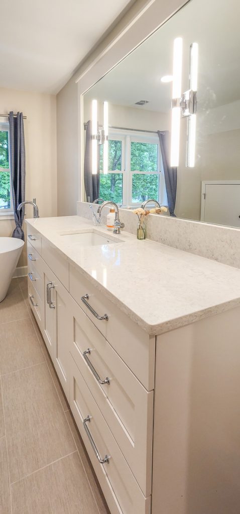 Timeless farmhouse - Elevated Designs: side view of vanity